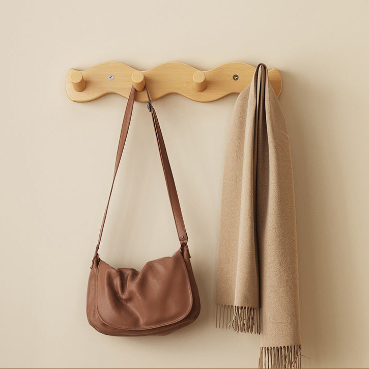 Stilvolle Wandgarderobe aus Bambus, Seitenansicht – Pelanva