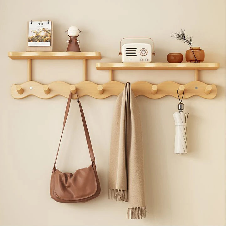 Stilvolle Wandgarderobe aus Bambus, Materialansicht – Pelanva