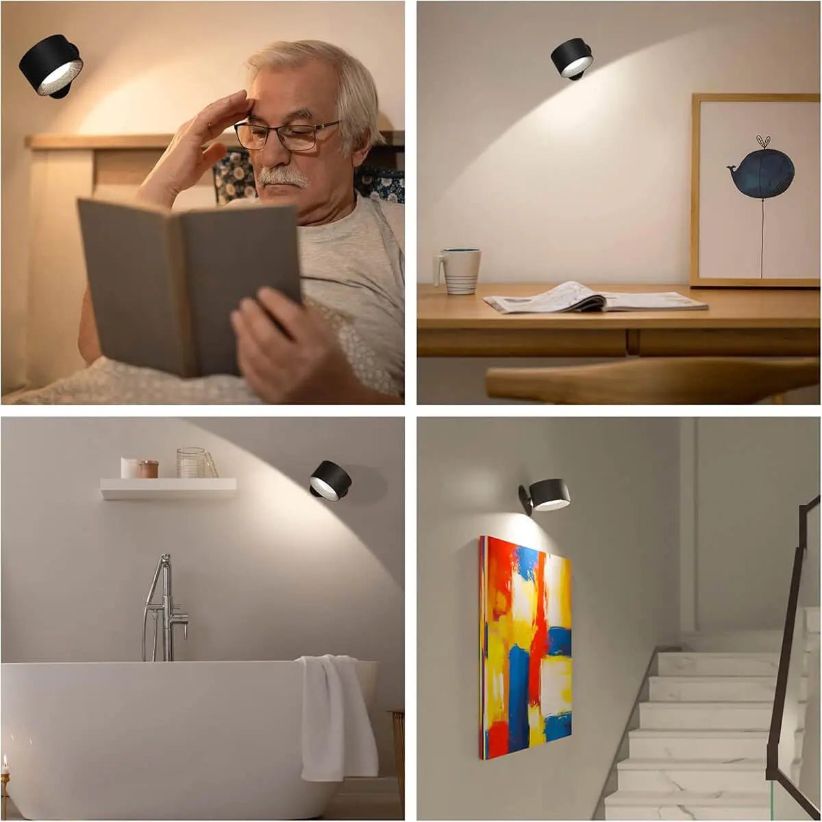 wiederaufladbare led wandleuchte drehbarem kopf – Pelanva – Ansicht 7