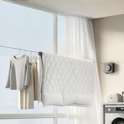 Wizz Edelstahl Wäscheleine - Ausziehbar mit Anti-Hängen Design und Platzsparend