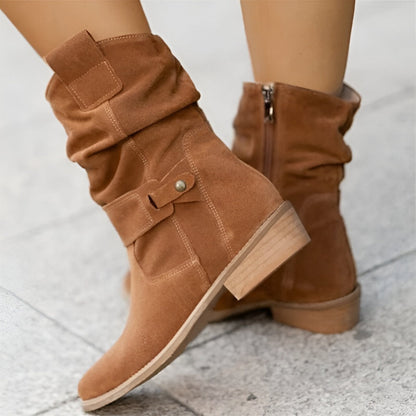 Damen Kunst-Wildleder Stiefel mit Plüsch & Komfort – Bild 6 von 7