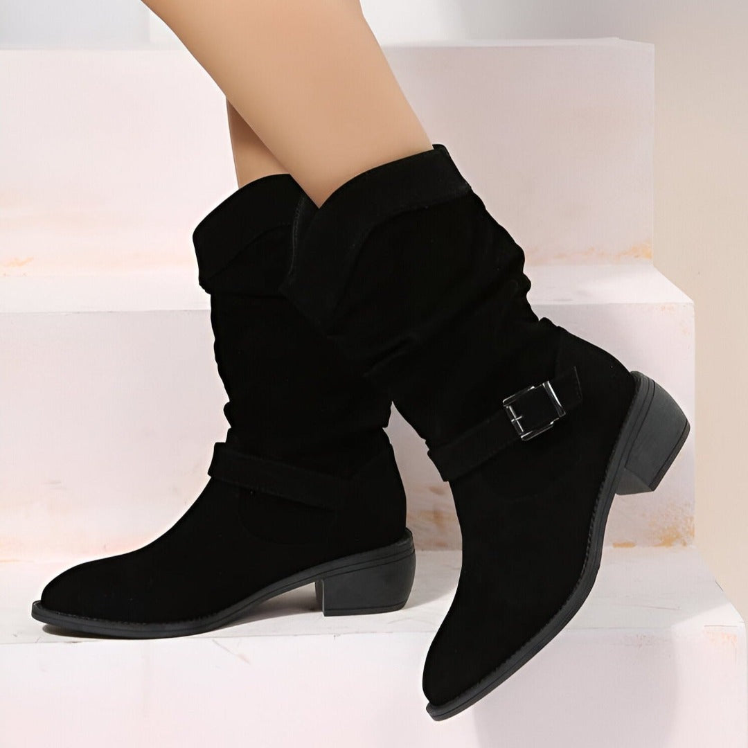 Damen Kunst-Wildleder Stiefel mit Plüsch & Komfort – Bild 7 von 7