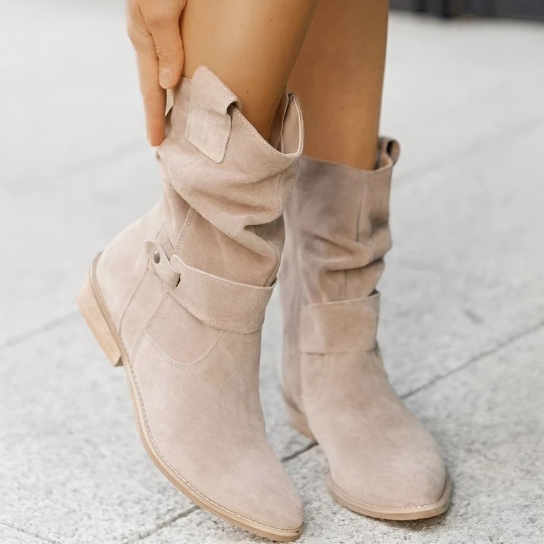 Damen Kunst-Wildleder Stiefel mit Plüsch & Komfort – Bild 4 von 7