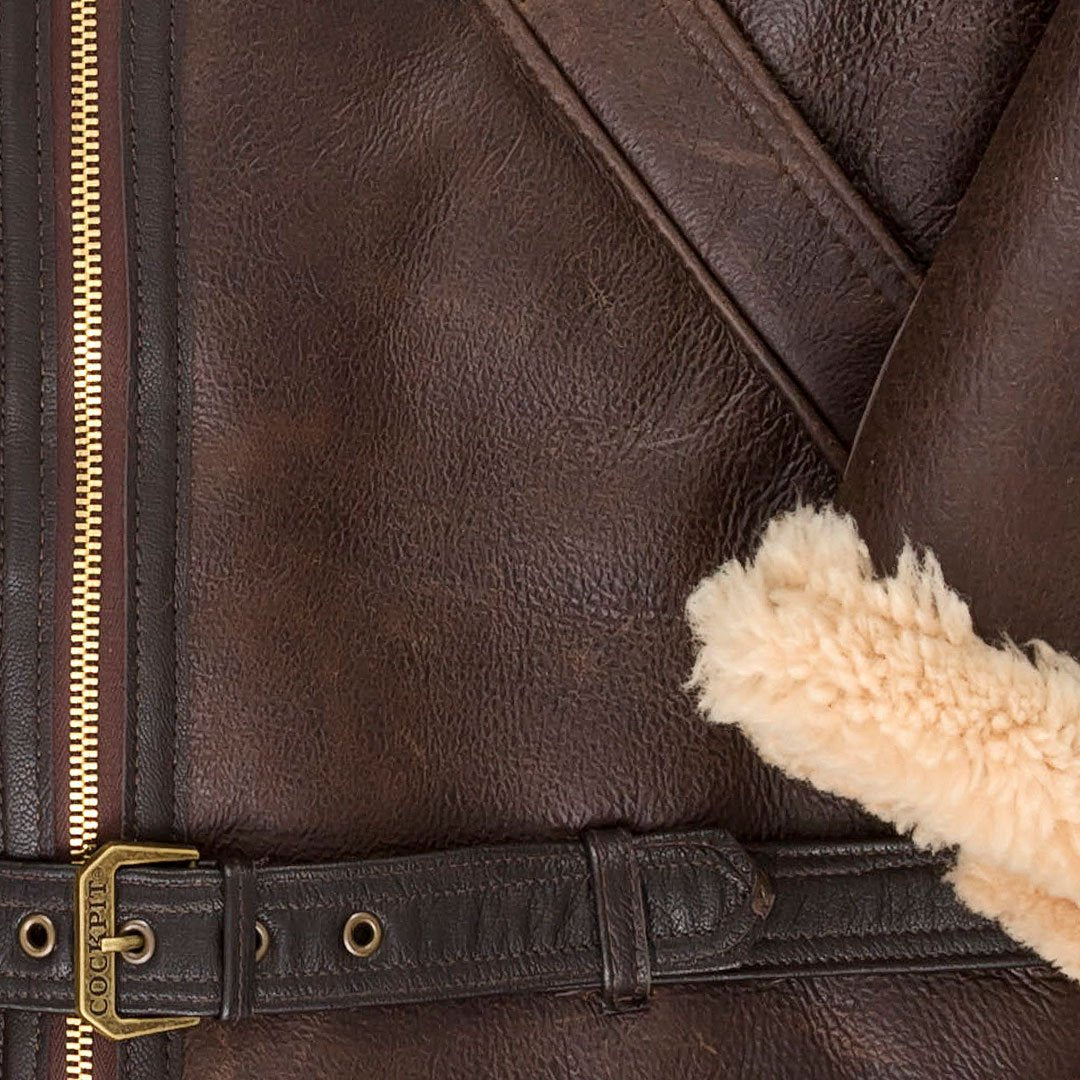 Fliegerjacke aus Lammfell mit Schafwollfutter – Bild 4 von 6