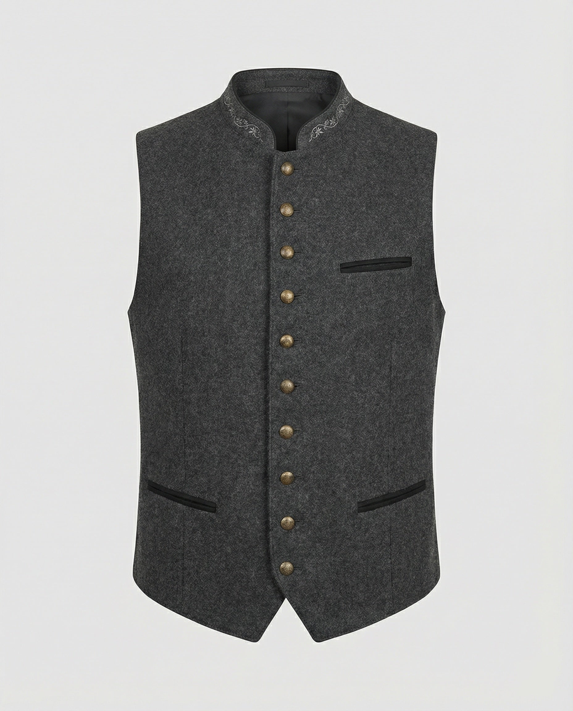 Elegante Herren Trachtenweste Grau Traditionell – Bild 5 von 5