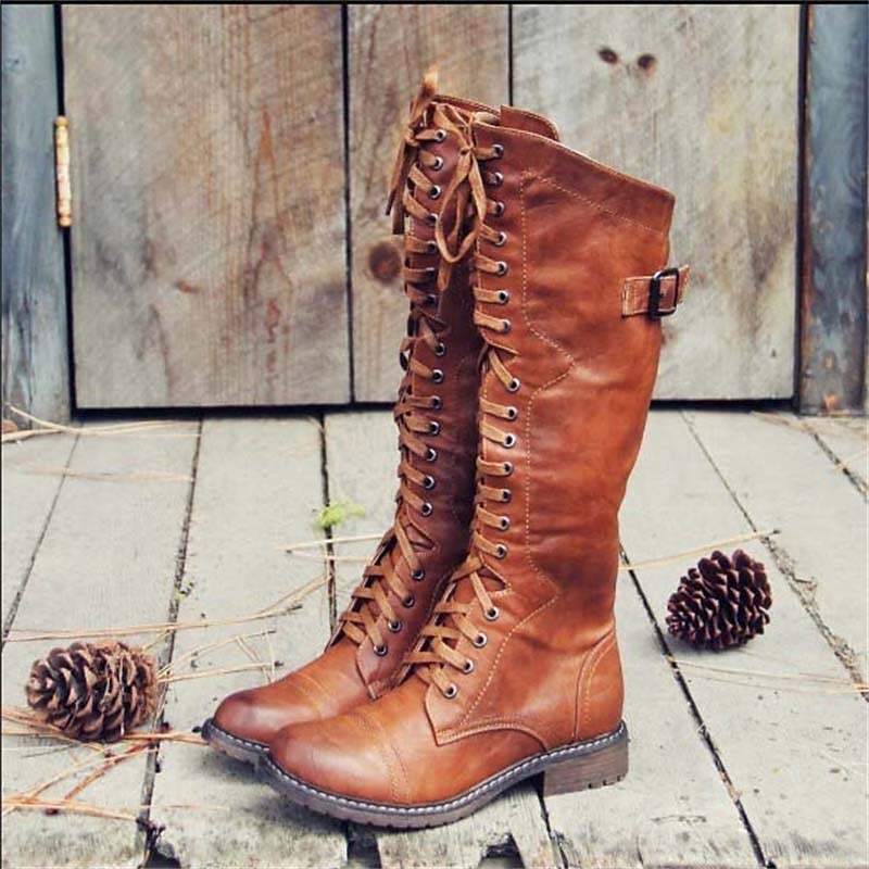 Lena | Damen Hohe Schnürstiefel im Reitstil – Stiefel