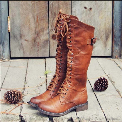Lena | Damen Hohe Schnürstiefel im Reitstil – Stiefel
