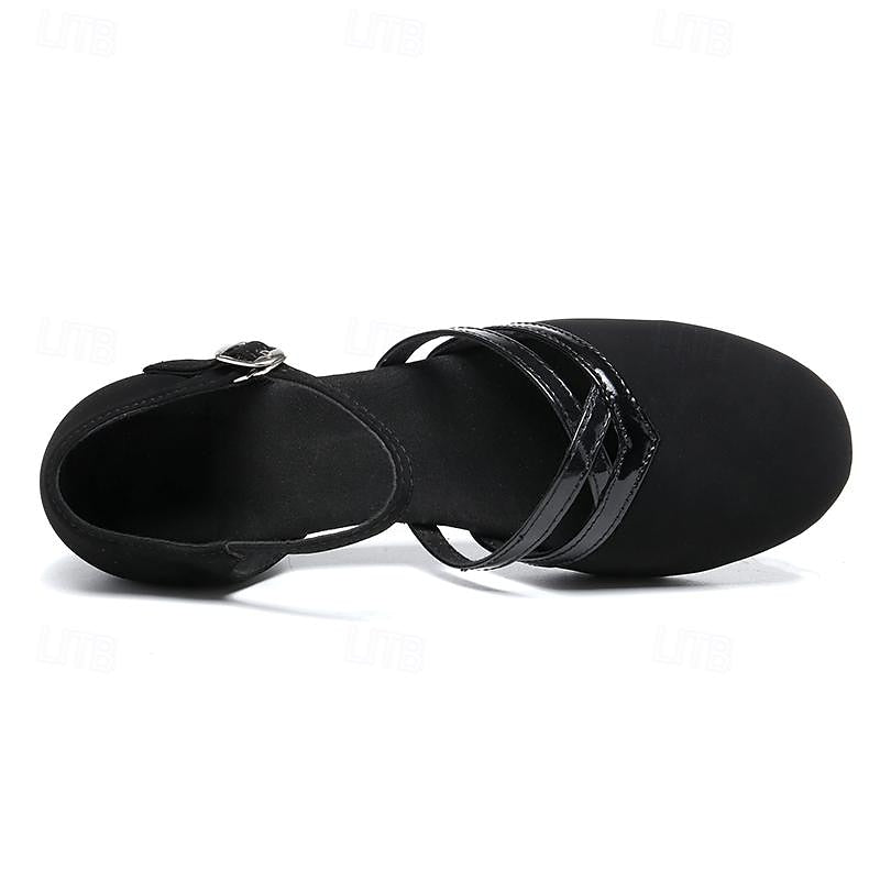 Moderne Tanzschuhe für Damen - Schwarz - Hochwertiges Wild – Bild 5 von 8