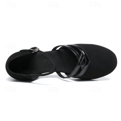 Moderne Tanzschuhe für Damen - Schwarz - Hochwertiges Wild – Bild 5 von 8