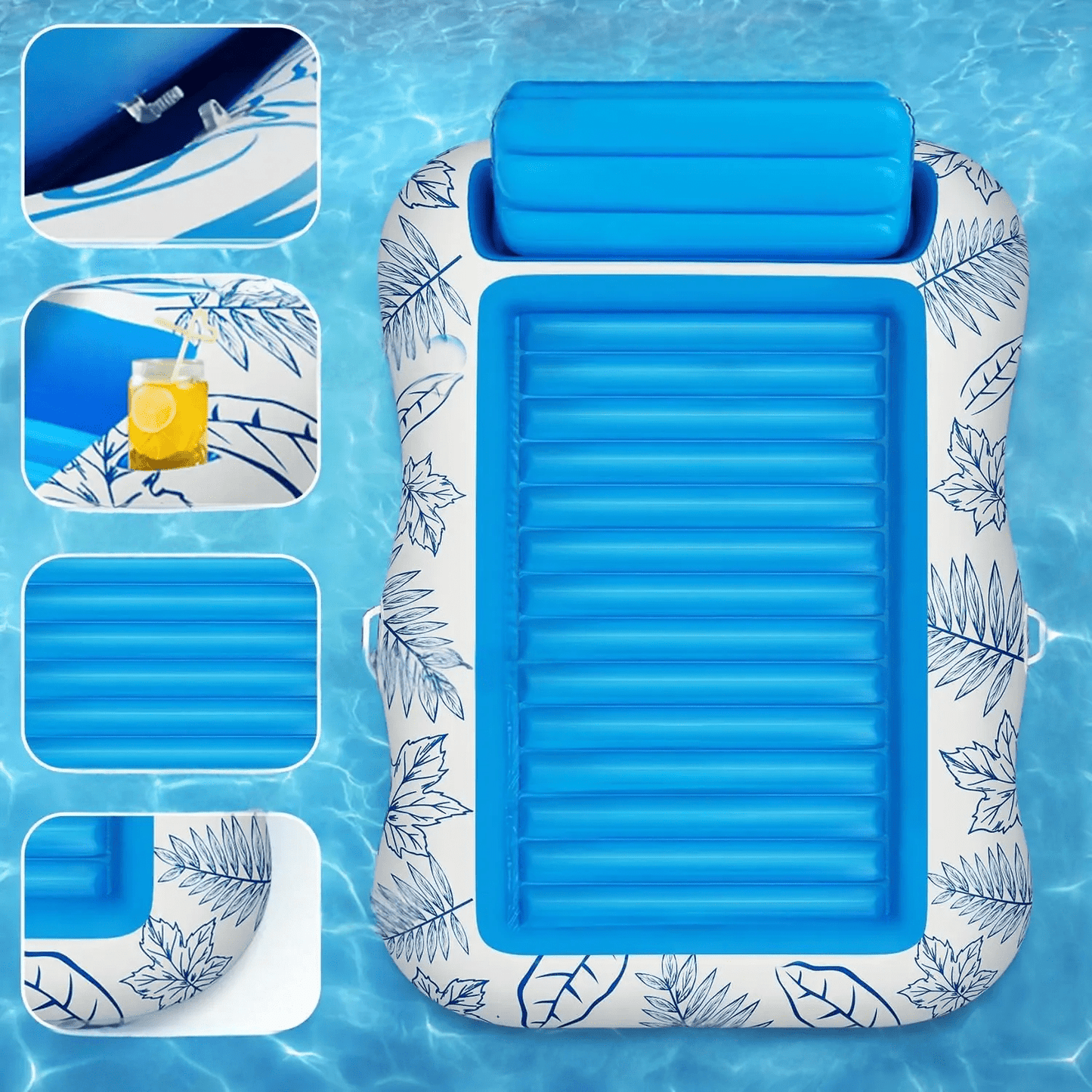 Tanningmax – Aufblasbare Sonnenliege mit Getränkehalter