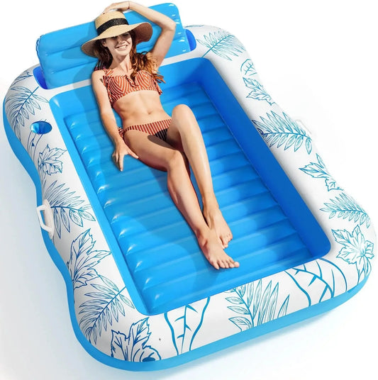 Tanningmax – Aufblasbare Sonnenliege mit Getränkehalter