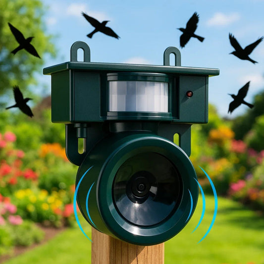 TerraGuard | Wetterfester Vogelvertreiber mit PIR & Solarenergie – Garten & Outdoor