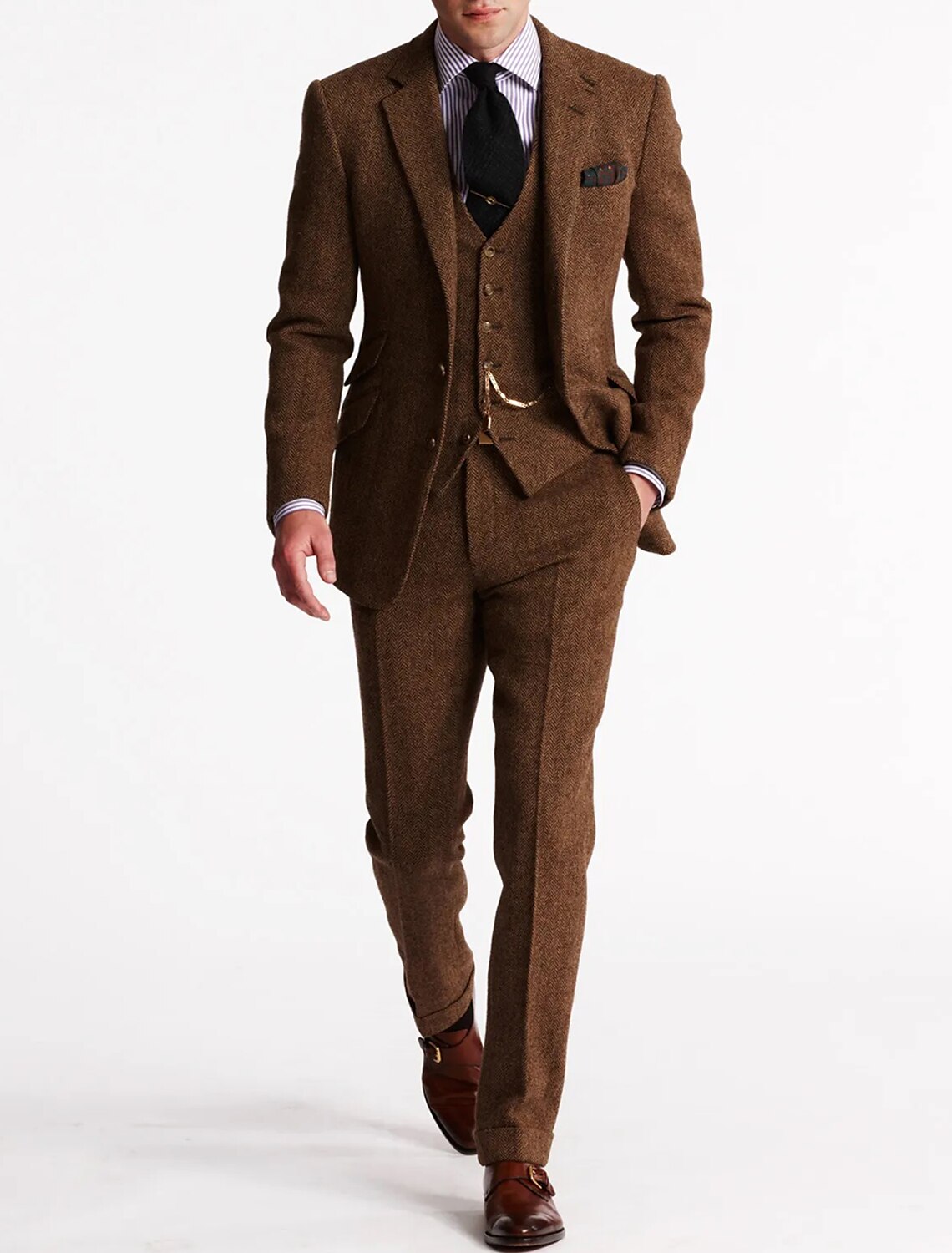 Herren Tweed Smoking Anzug – Bild 2 von 8