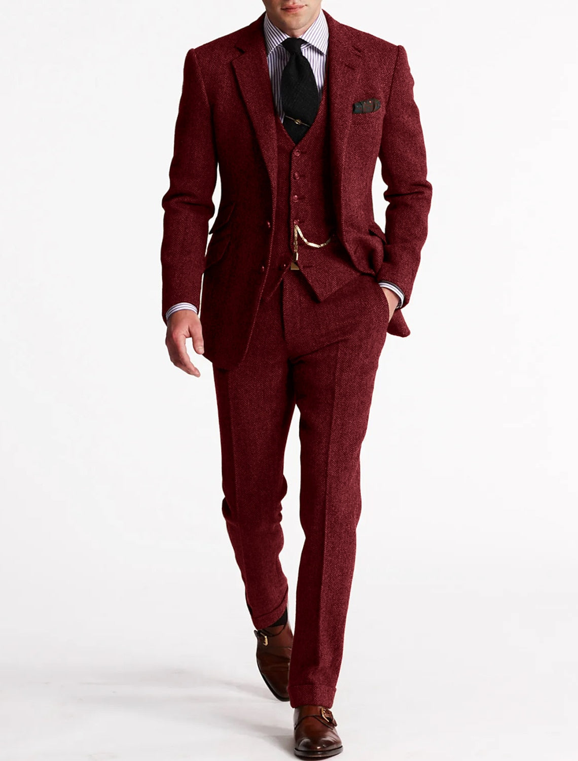 Herren Tweed Smoking Anzug – Bild 4 von 8