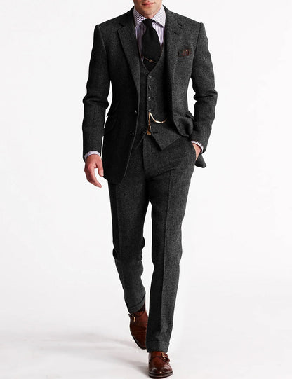 Herren Tweed Smoking Anzug – Bild 7 von 8