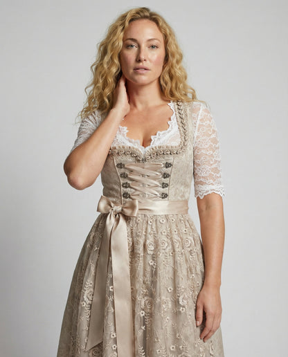 Traditionelles Dirndlkleid mit Schnürmieder für Oktoberfest – Bild 2 von 4