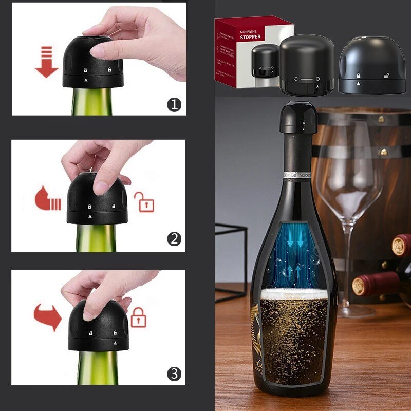Vinocap – Vakuum-Weinverschluss gegen oxidierten Wein (3 Stück)