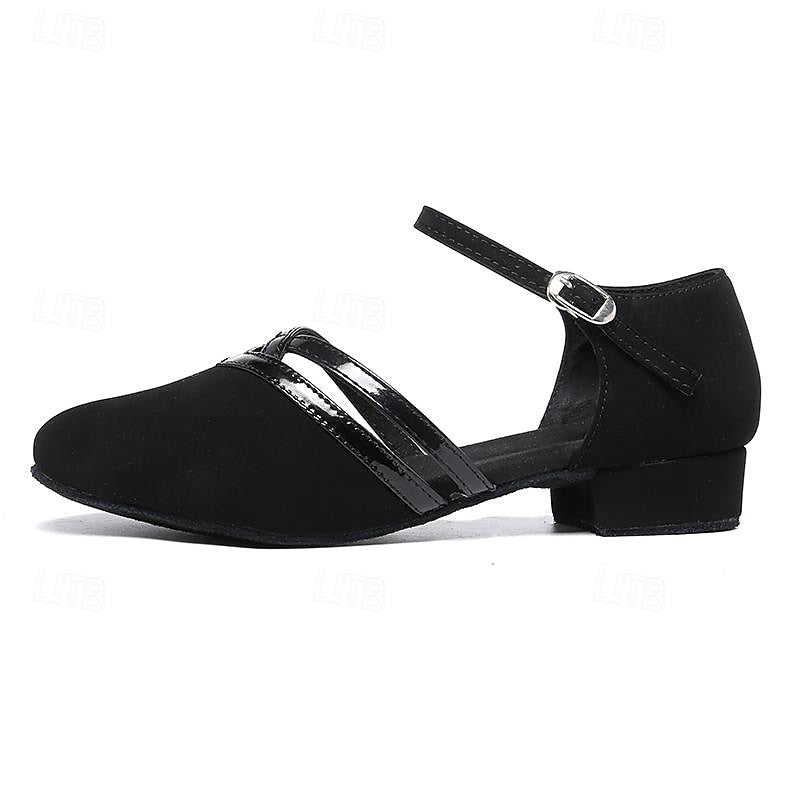 Moderne Tanzschuhe für Damen - Schwarz - Hochwertiges Wild – Bild 6 von 8