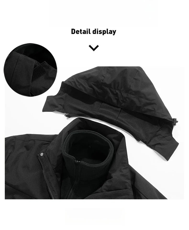 3-in-1 Fleece-Winterjacke mit Kapuze für Damen – Bild 3 von 15
