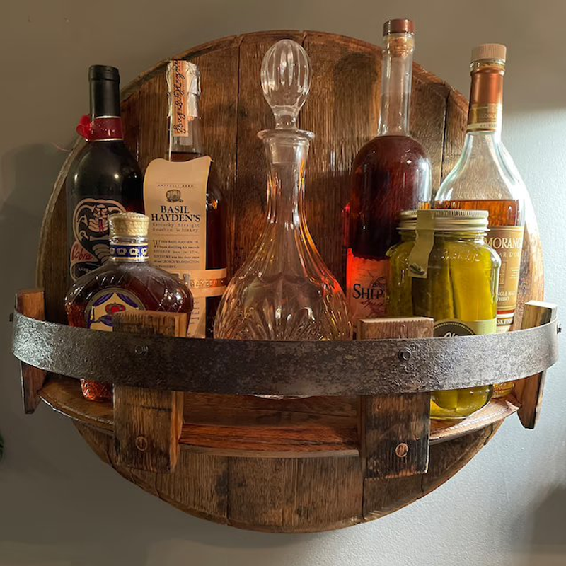 Whiskeyfass Wandregal - Seitenansicht