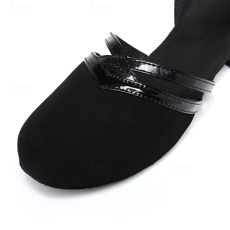 Moderne Tanzschuhe für Damen - Schwarz - Hochwertiges Wild – Bild 7 von 8