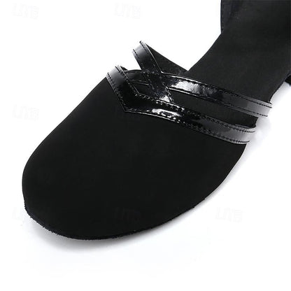 Moderne Tanzschuhe für Damen - Schwarz - Hochwertiges Wild – Bild 7 von 8